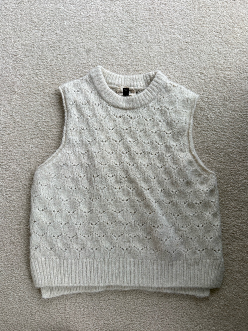 Cream Cable Knit Sleeveless Sweater Vest